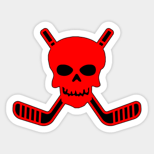 SKULL AND CROSSED HOCKEY STICKS Sticker